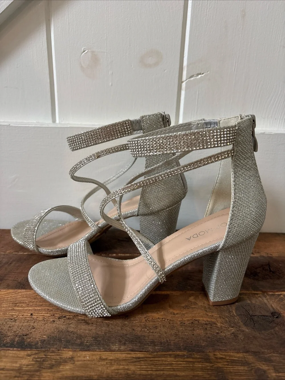 Top Moda Dressy Formal Sandals High Heel Block Ankle Strap Open Toe Sandals